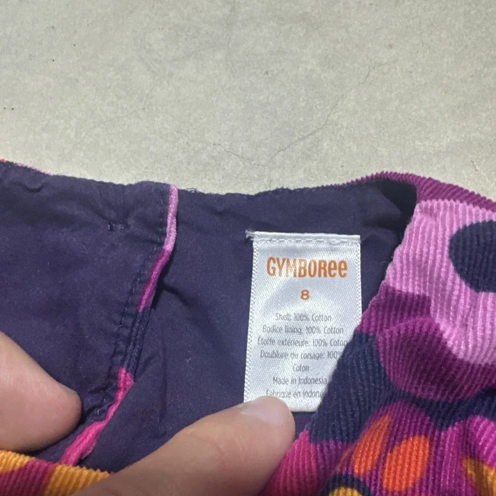 Girl's SZ 8 Gymboree Purple Daisy Floral Corduroy Shirt Long Sleeve Fall Winter